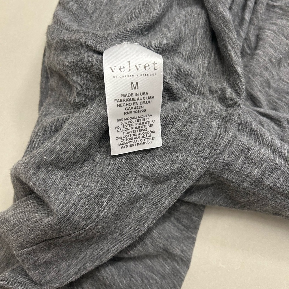 Velvet by Graham &Spencer dress - gray midi form fitted slightly rushed , Size M - Picture 7 of 8